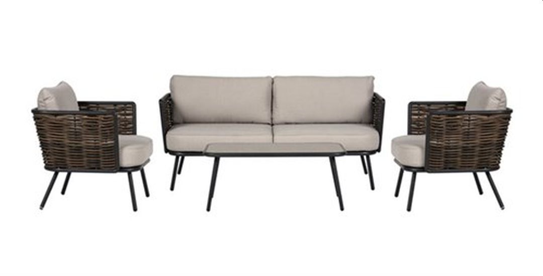 Sofa Set 4 Pcs W/Cushion