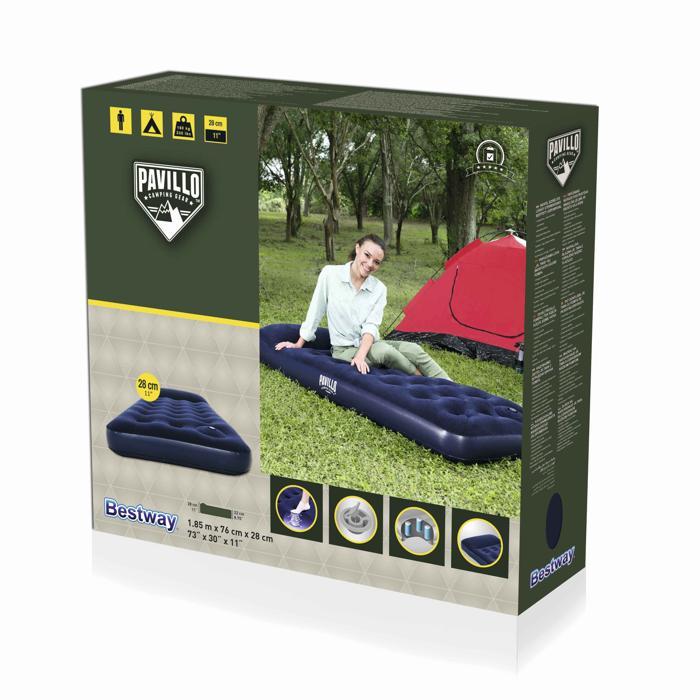 Bestway 185cm X 76cm X 28cm Pavillo Airbed Single Built In Foot Pump
