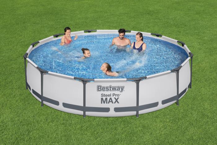 Bestway 3.66m X 76cm Steel Pro Max Frame Pool Set Grey 6,473 L