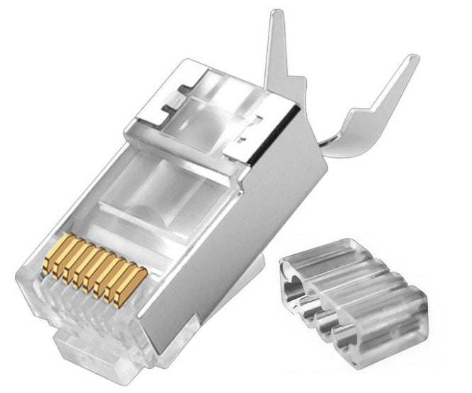 Modular Plug 8 W Rj45 Cat7 Connector Shielded Chrome 8 W8 Psc2 A