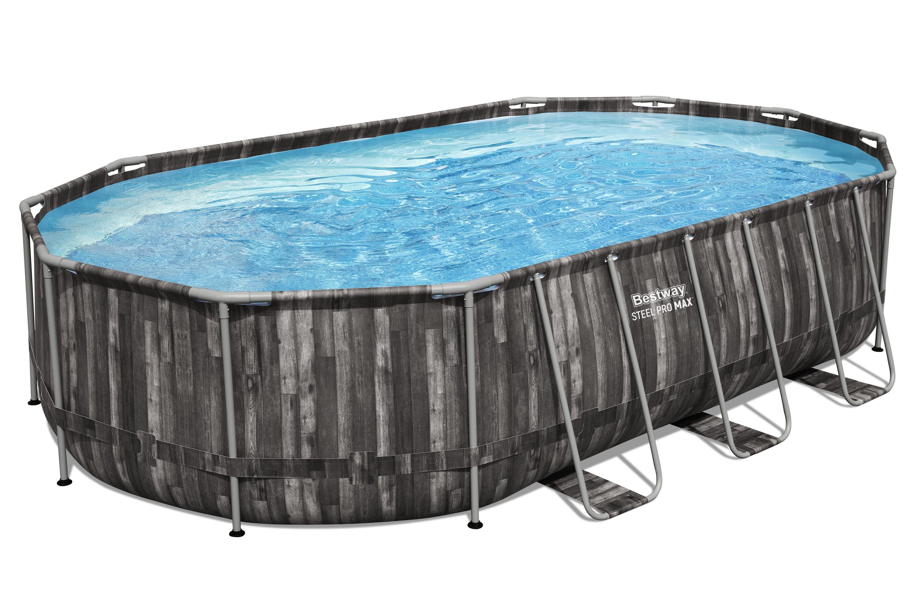 Bestway 6.10m X 3.66m X 1.22m Steel Pro Max Oval Pool Set 20, 241 L