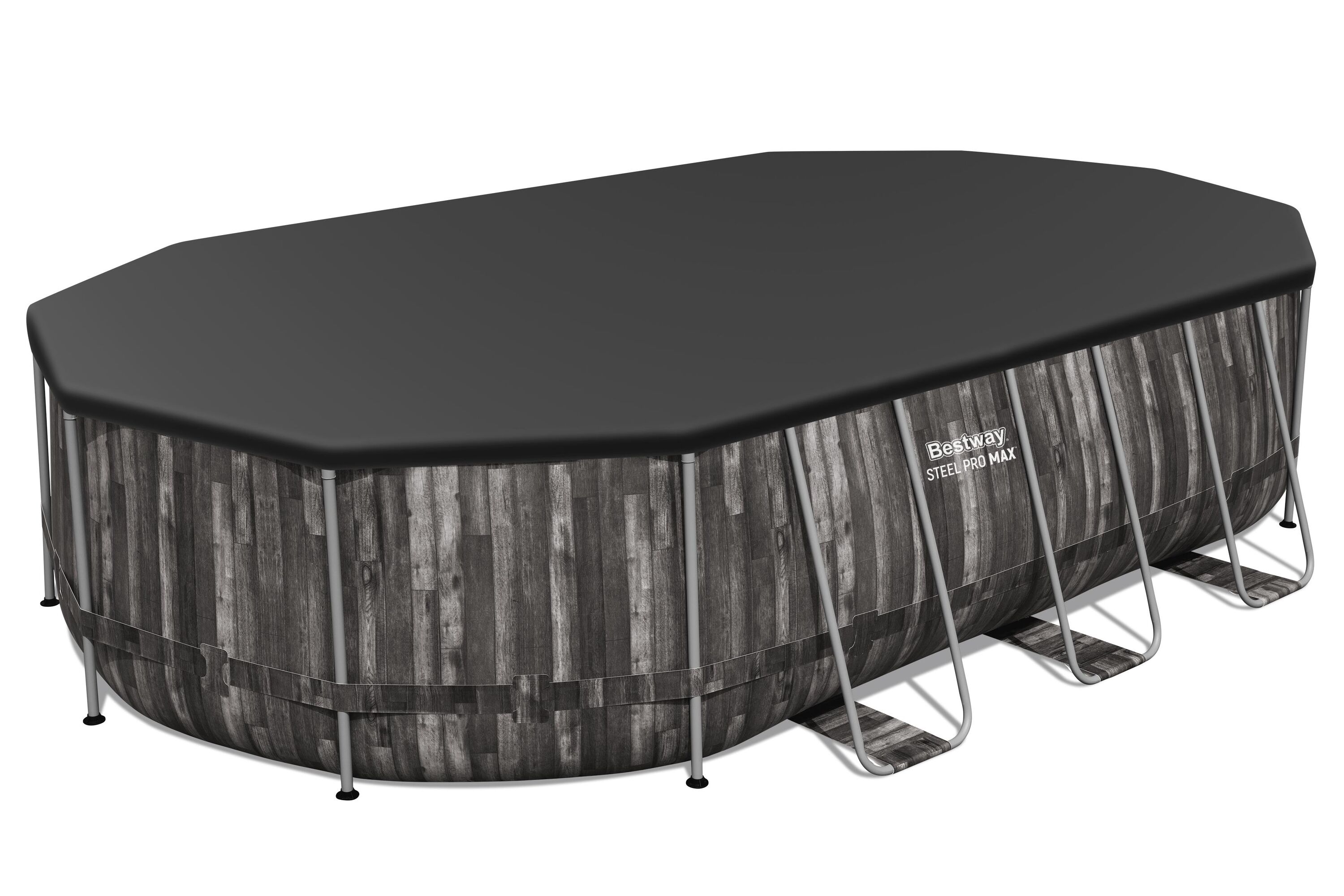 Bestway 6.10m X 3.66m X 1.22m Steel Pro Max Oval Pool Set 20, 241 L
