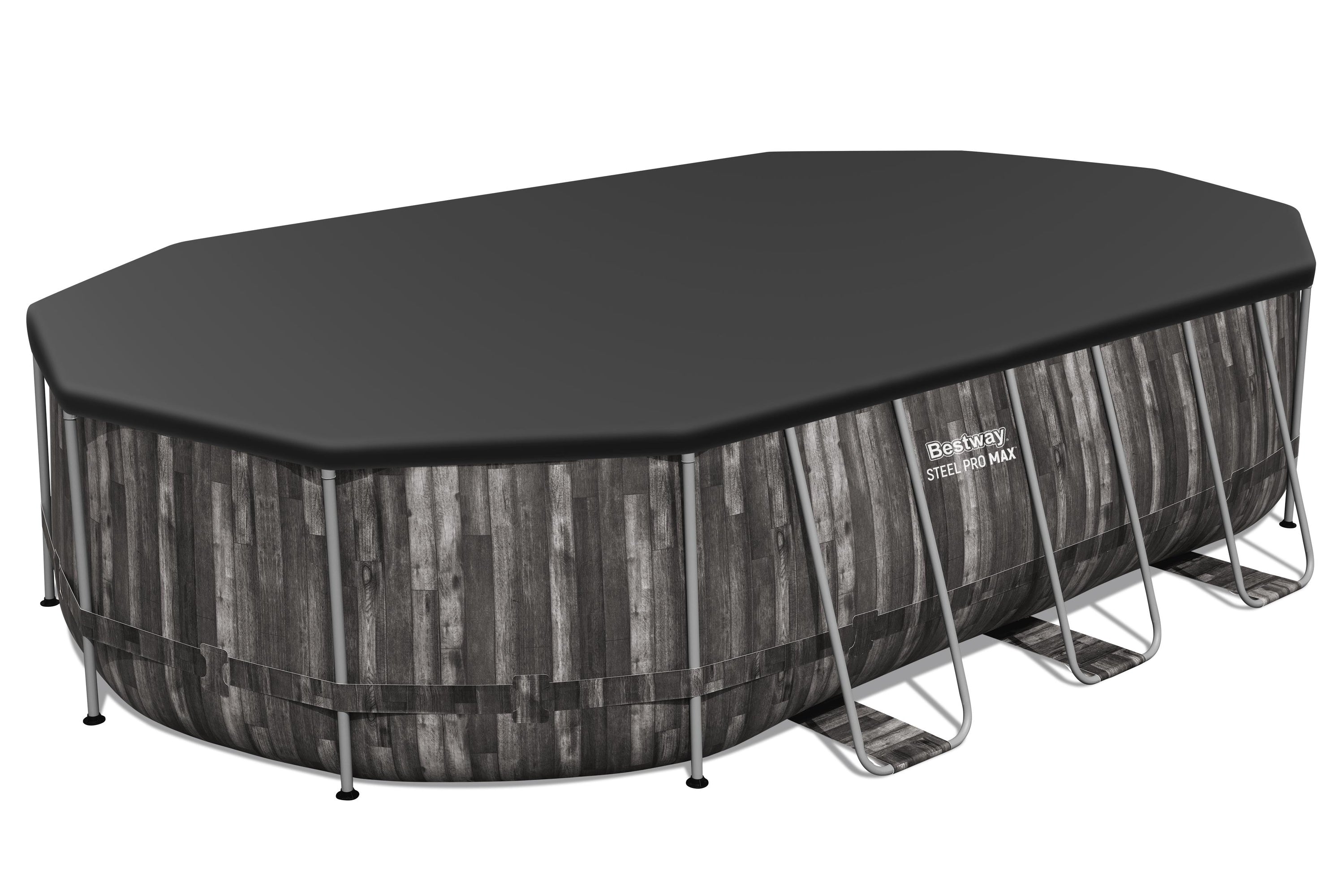 Bestway 6.10m X 3.66m X 1.22m Steel Pro Max Oval Pool Set 20, 241 L