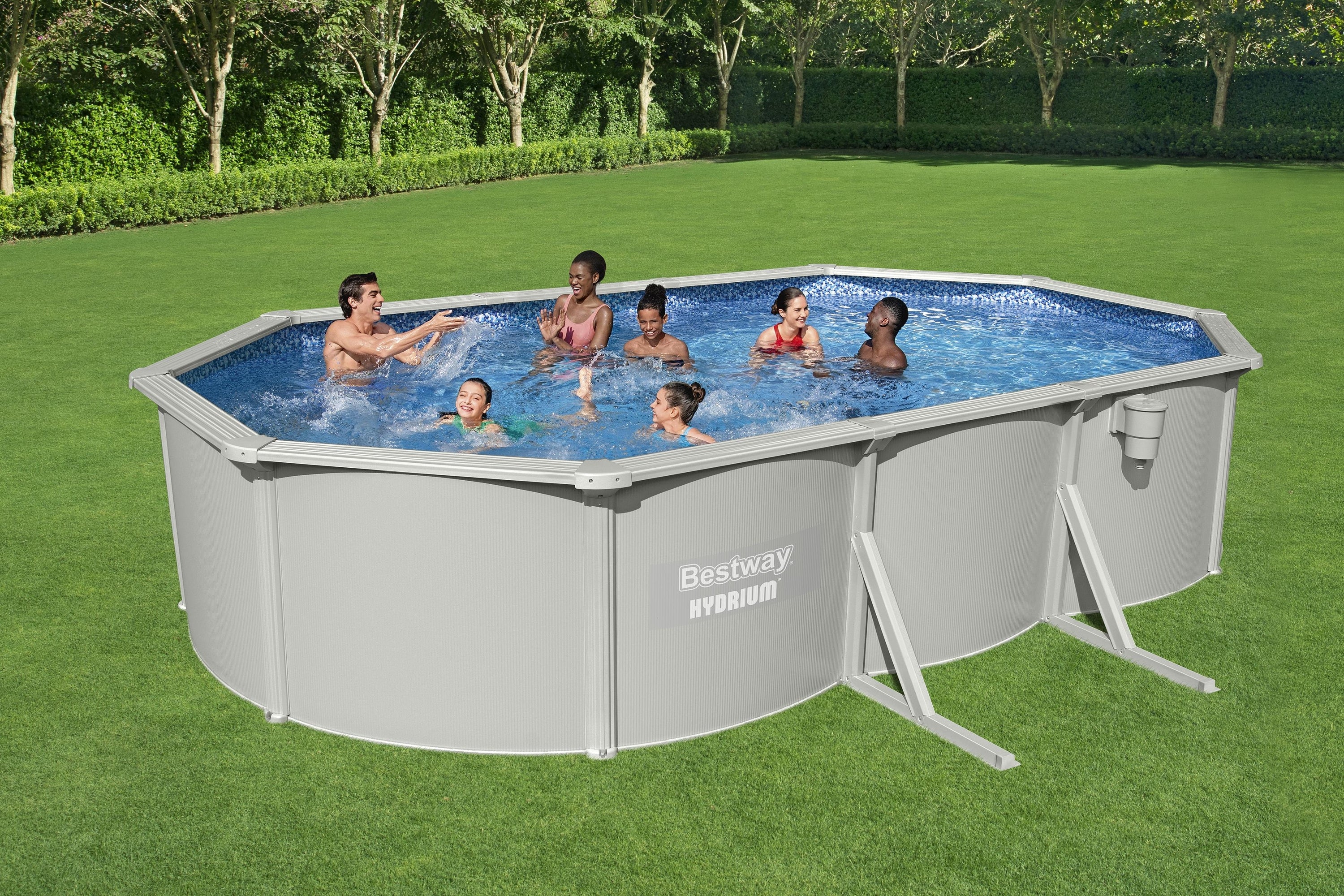 Bestway Hydrium 6.10m X 3.66m X 1.22m Oval Pool Set 19,929 L With Sand Filter
