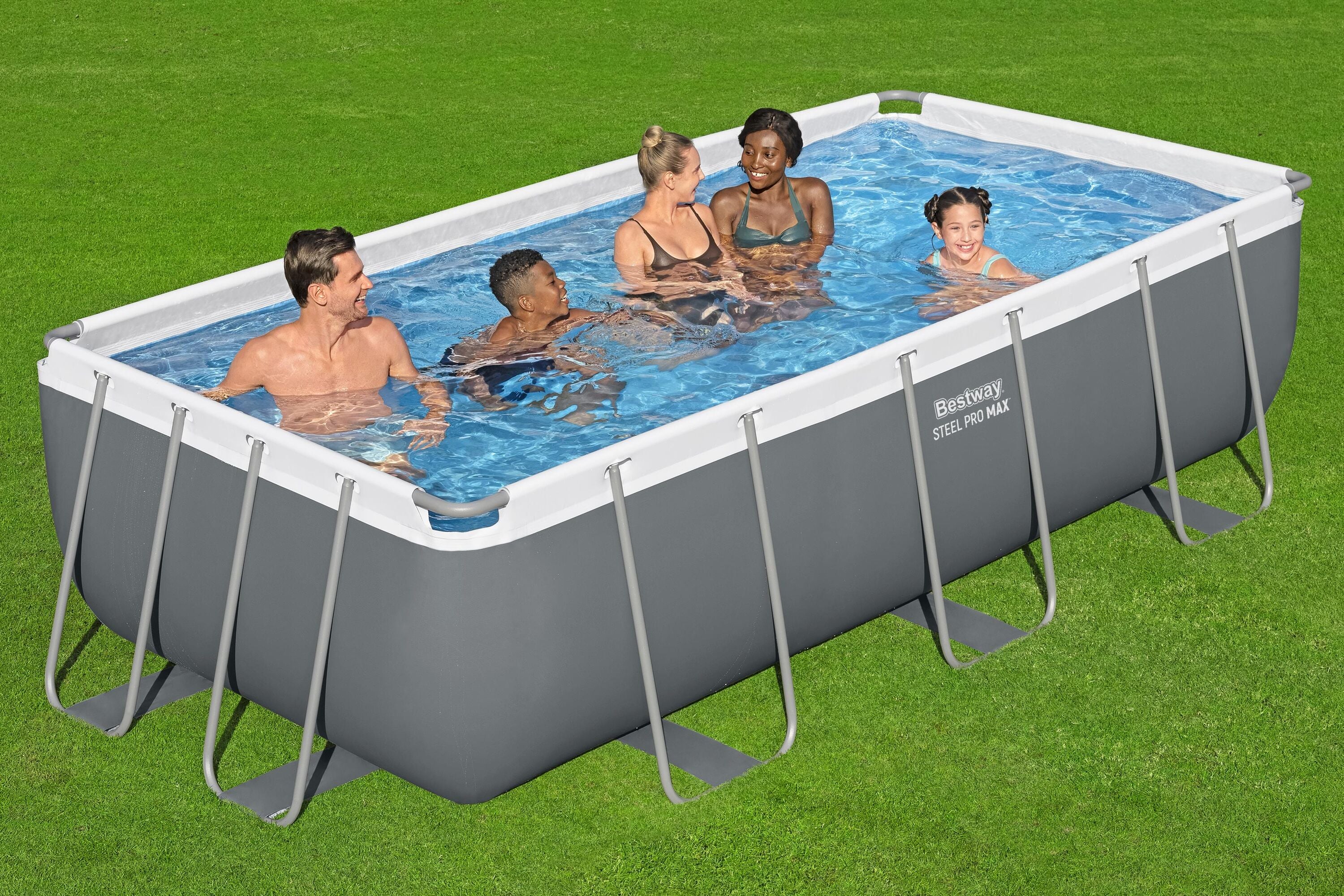 Bestway 4.04m X 2.01m X 1.00m Steel Pro Max Rectangular Frame Pool Set 6478 L