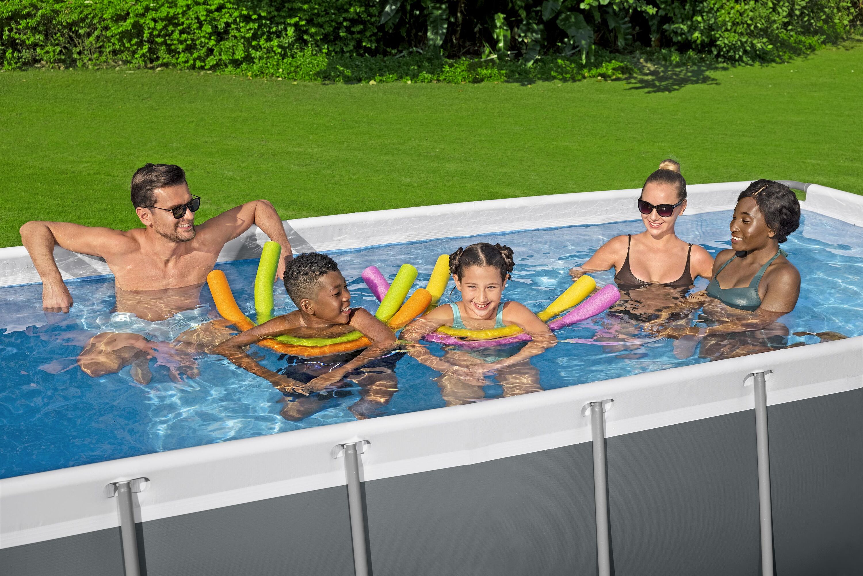 デッド！INDEPENDENT POOL TEE M Bestway 4.04m X 2.01m X 1.00m Steel Pro Max Rectangular Frame Pool Set