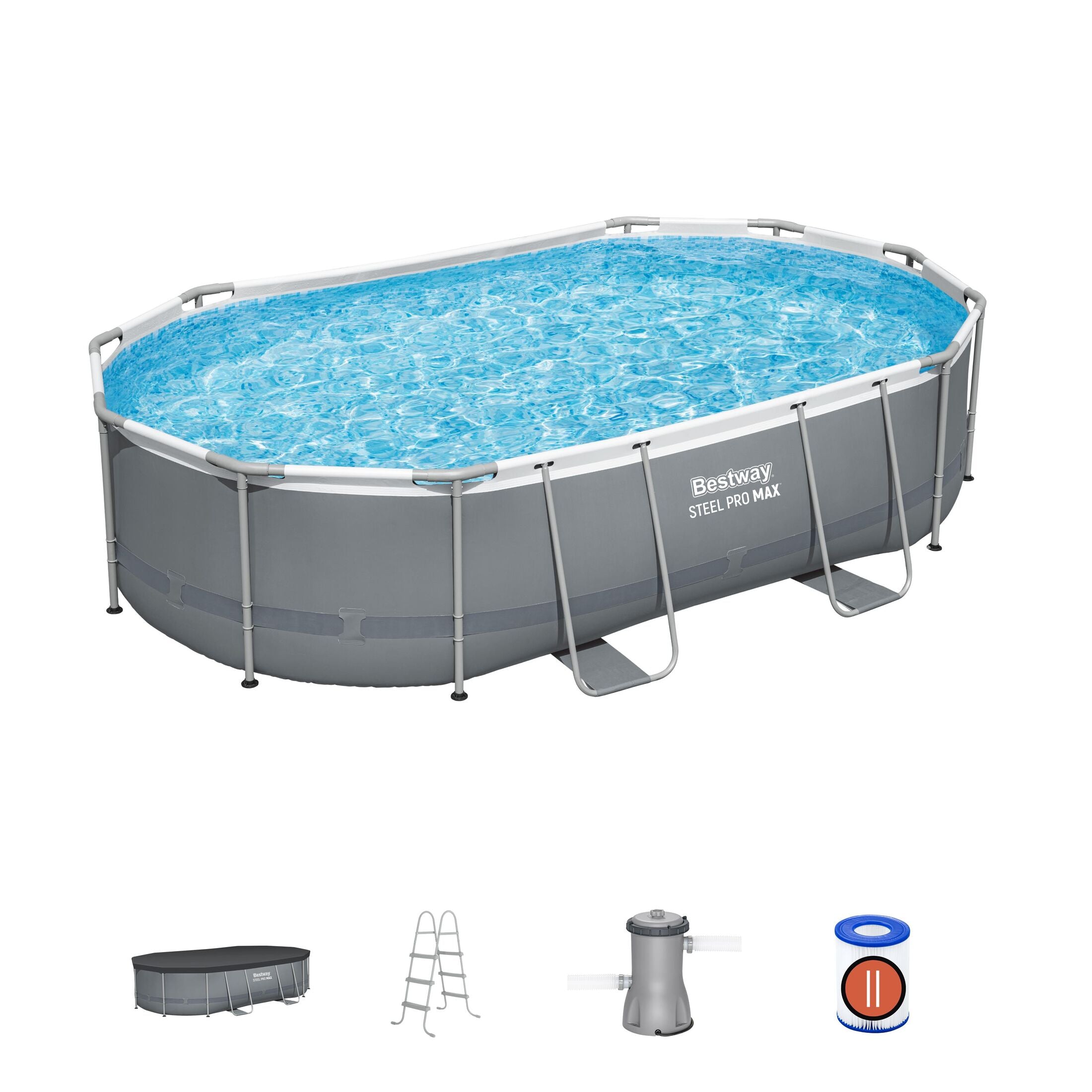 Bestway 4.88m X 3.05m X 1.07m Steel Pro Max Oval Pool Set 10,949 L