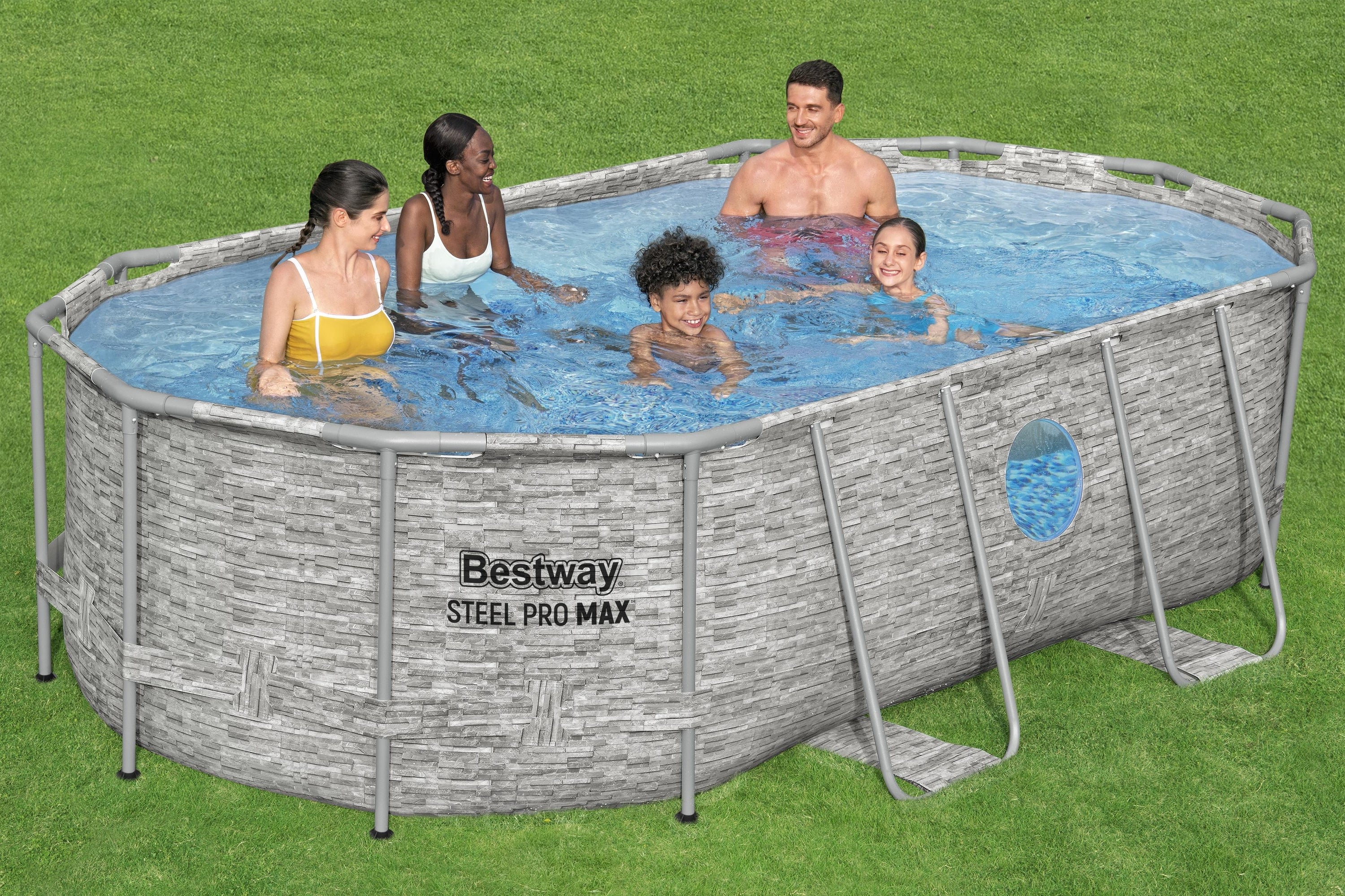 Bestway 4.27m X 2.50m X 1.00m Splashview Oval Pool Set = 7,250 L