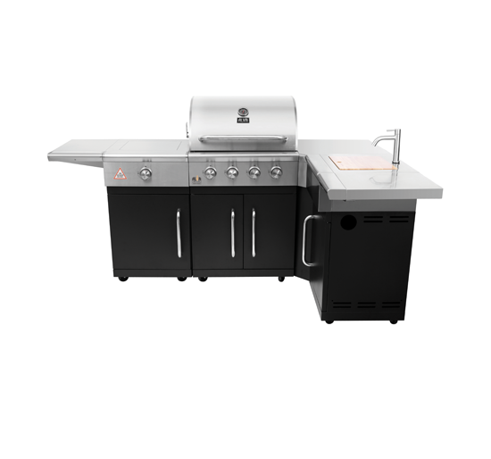 ALVA - GRAND OUTDOOR 4 BURNER BBQ W/ SIDE BURNER + SINK