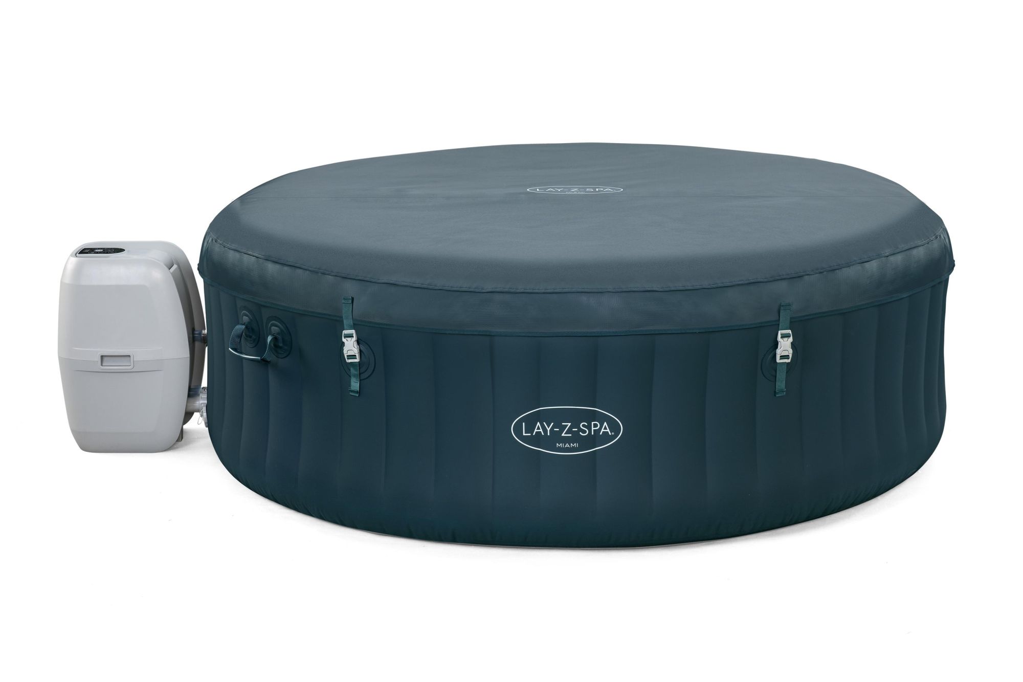 Bestway 1.96m X 66cm Miami Energy Sense Air Jet 6 Dark Green Round 908 L