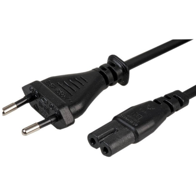 Fig8 / C8 Iec Socket 2 Pin Power Plug Black 2m 6018682016051