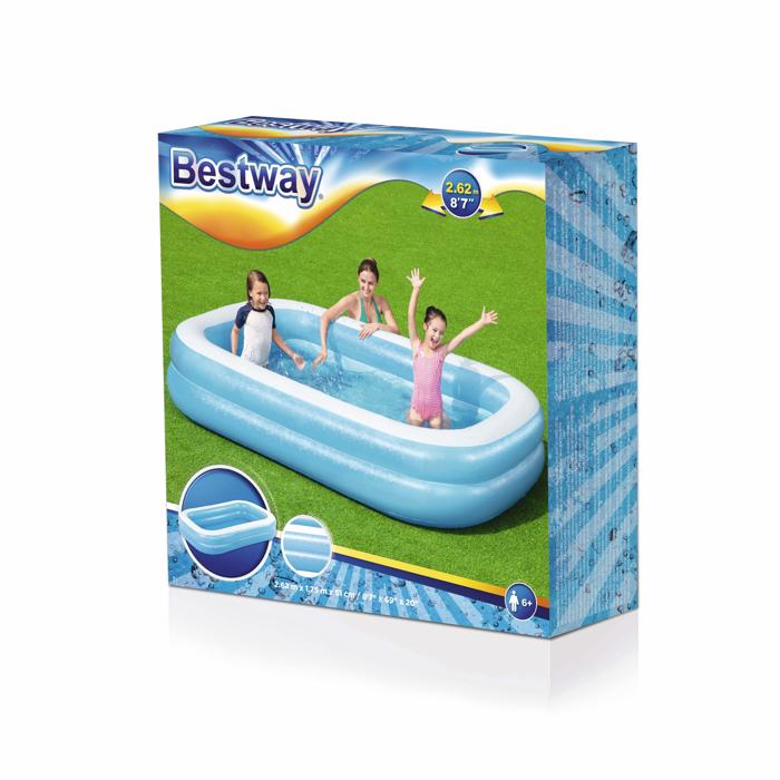 Bestway 269cm X 175cm X 51cm Blue Rectangular Family Pool 778 L