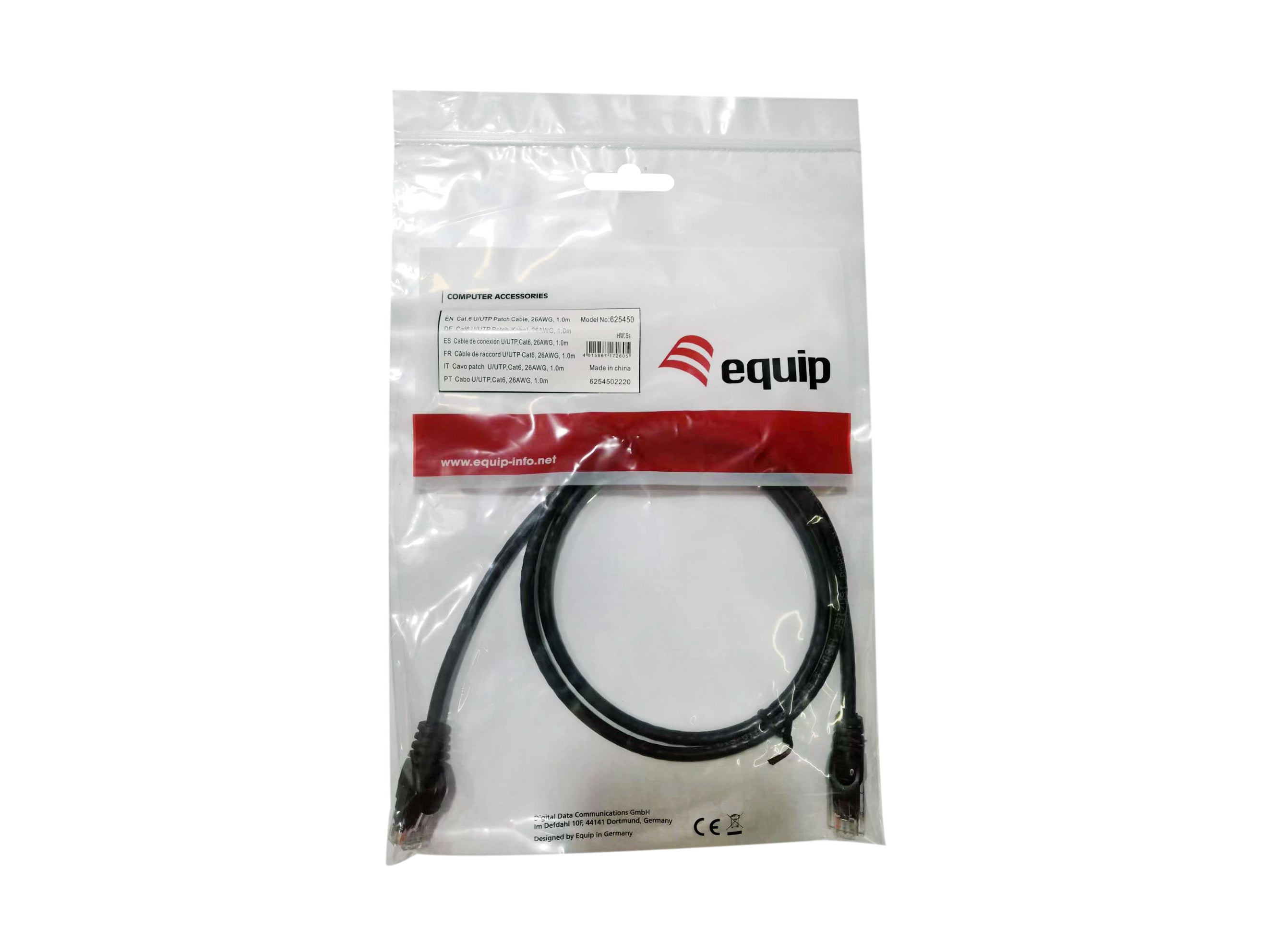 Equip Cat5e U/UTP Patch Cable 3M Black Unshielded Eco Friendly