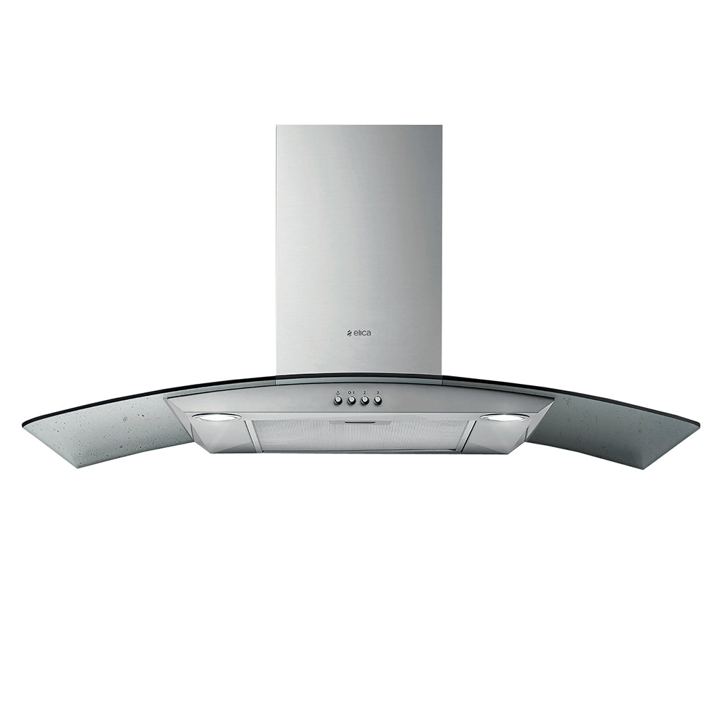 Elica 90Cm Curved Glass Cooker Hood- Stainless Steel