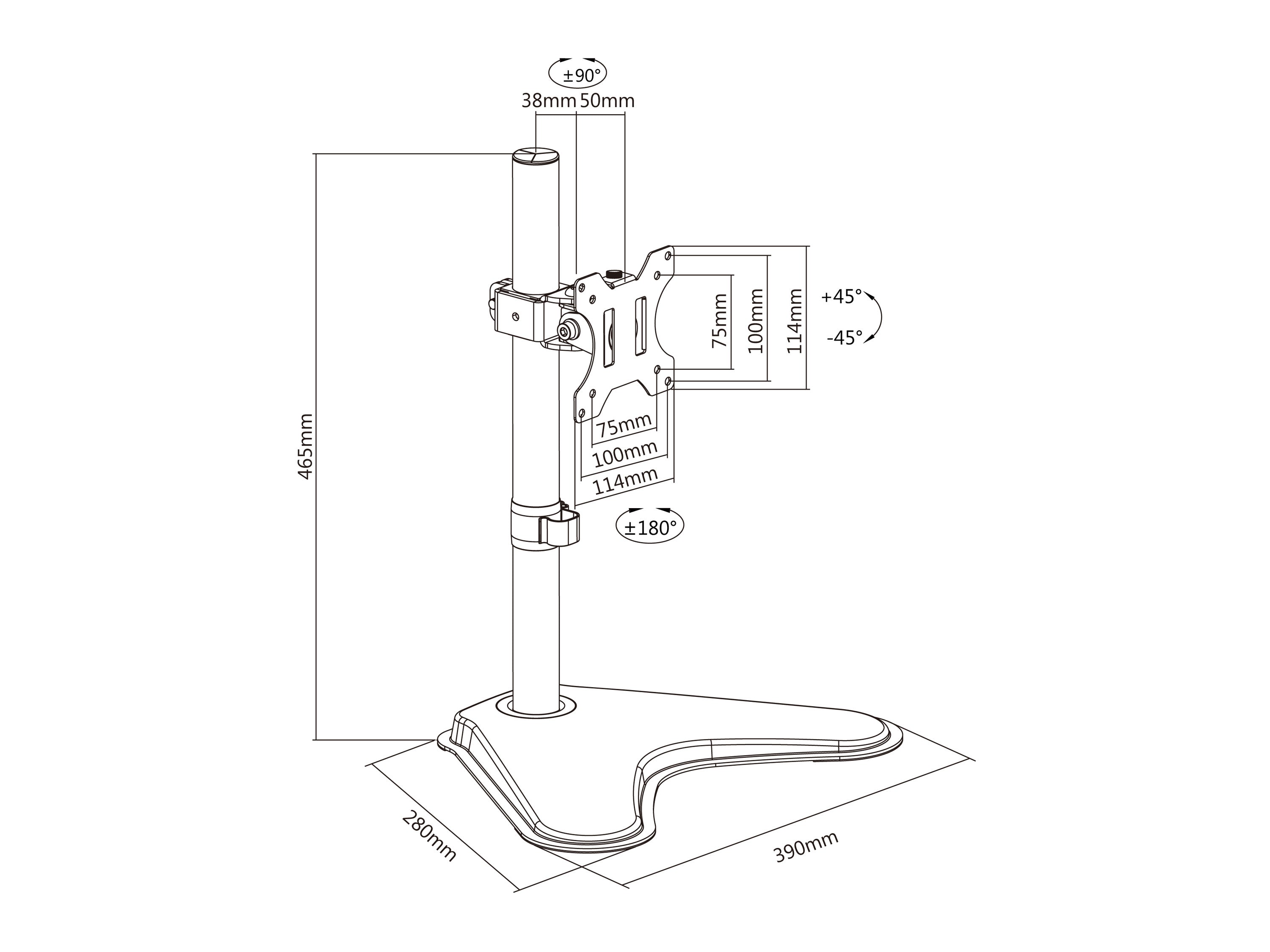 Equip 13"-32" Articulating Monitor Tabletop Stand with Cable Management