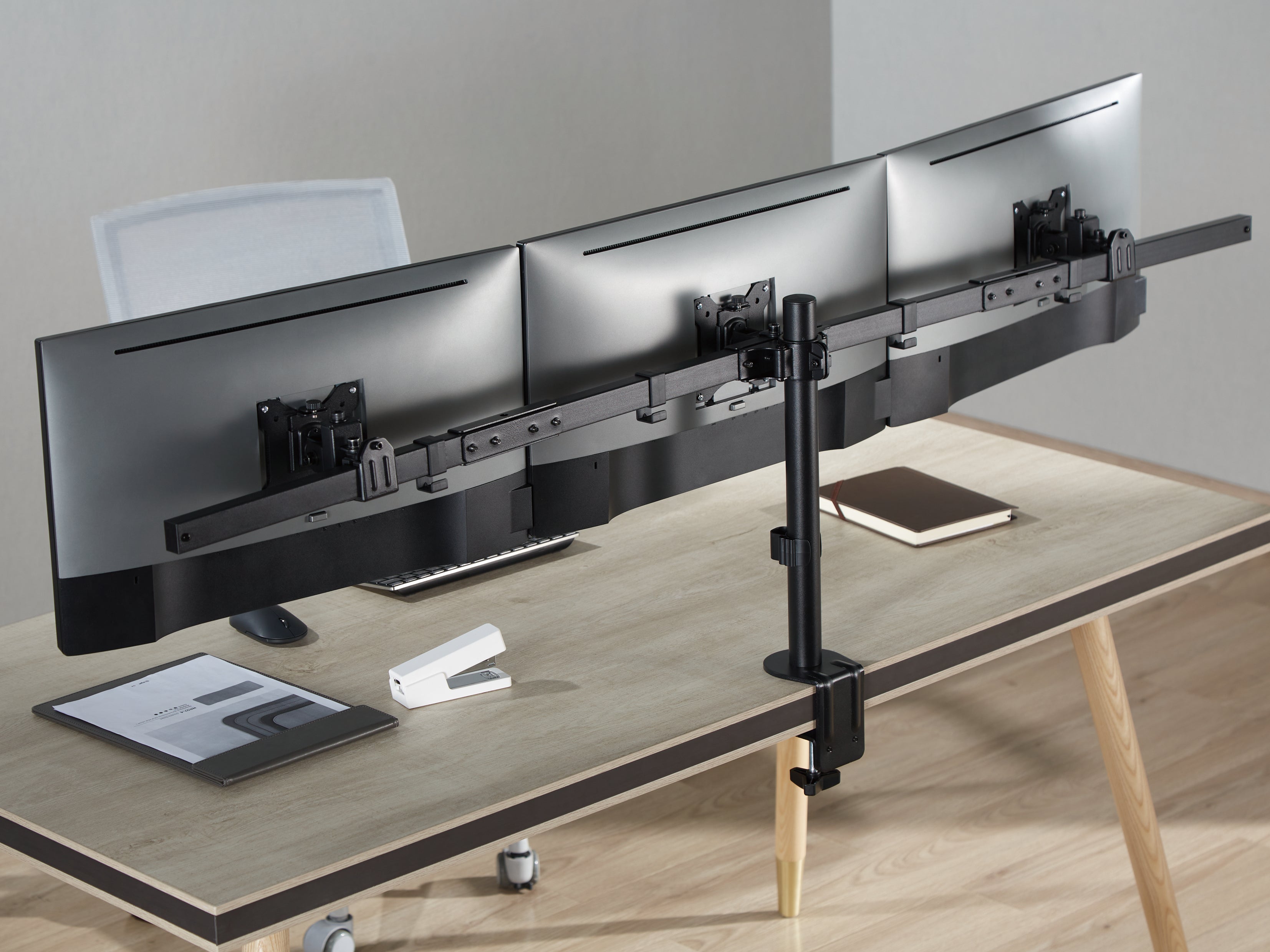 Equip 17-32" Articulating Triple Monitor Desk Mount Bracket