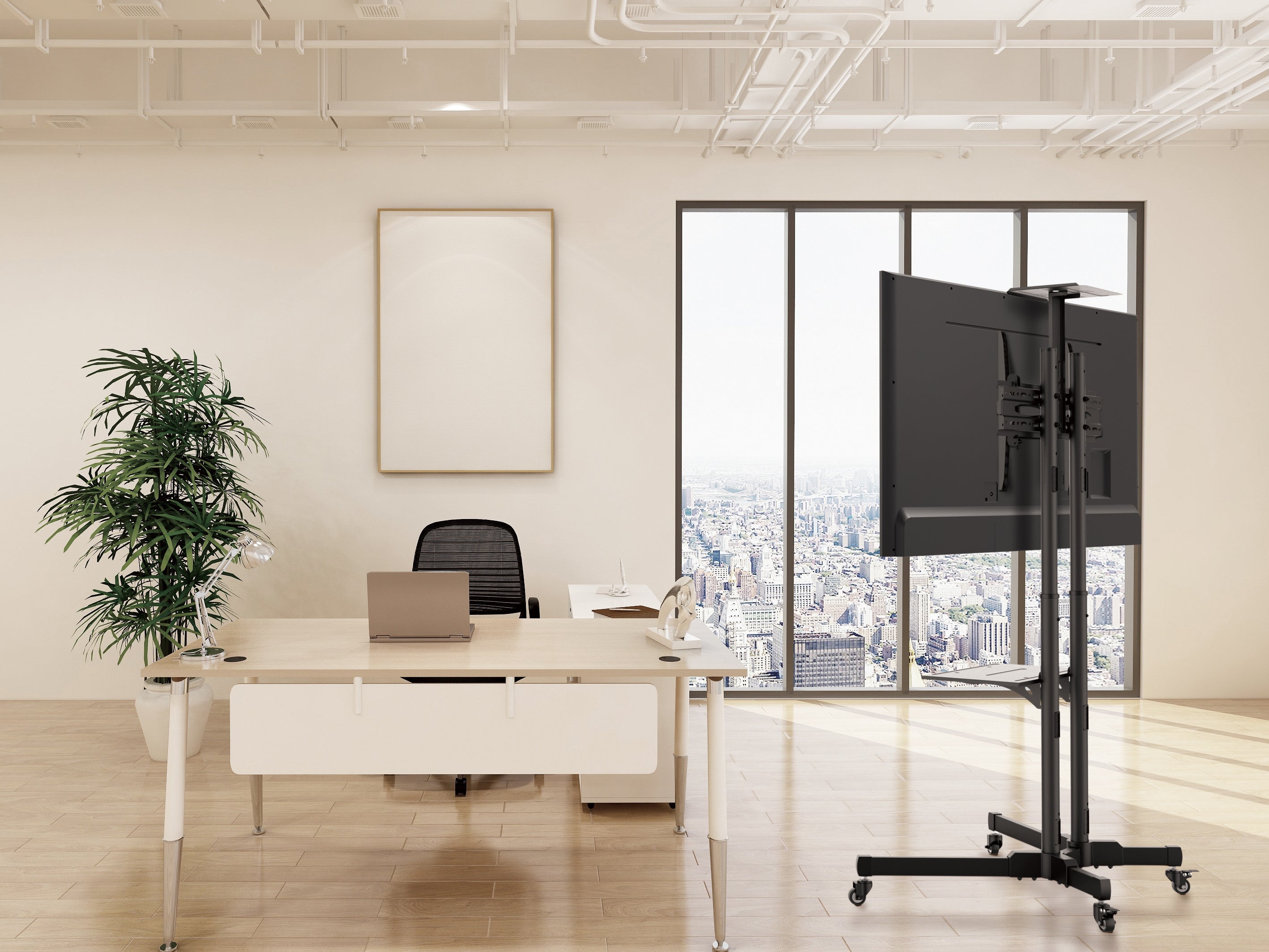 Equip Economy TV Cart for 37-70" TVs with Adjustable Height and Casters