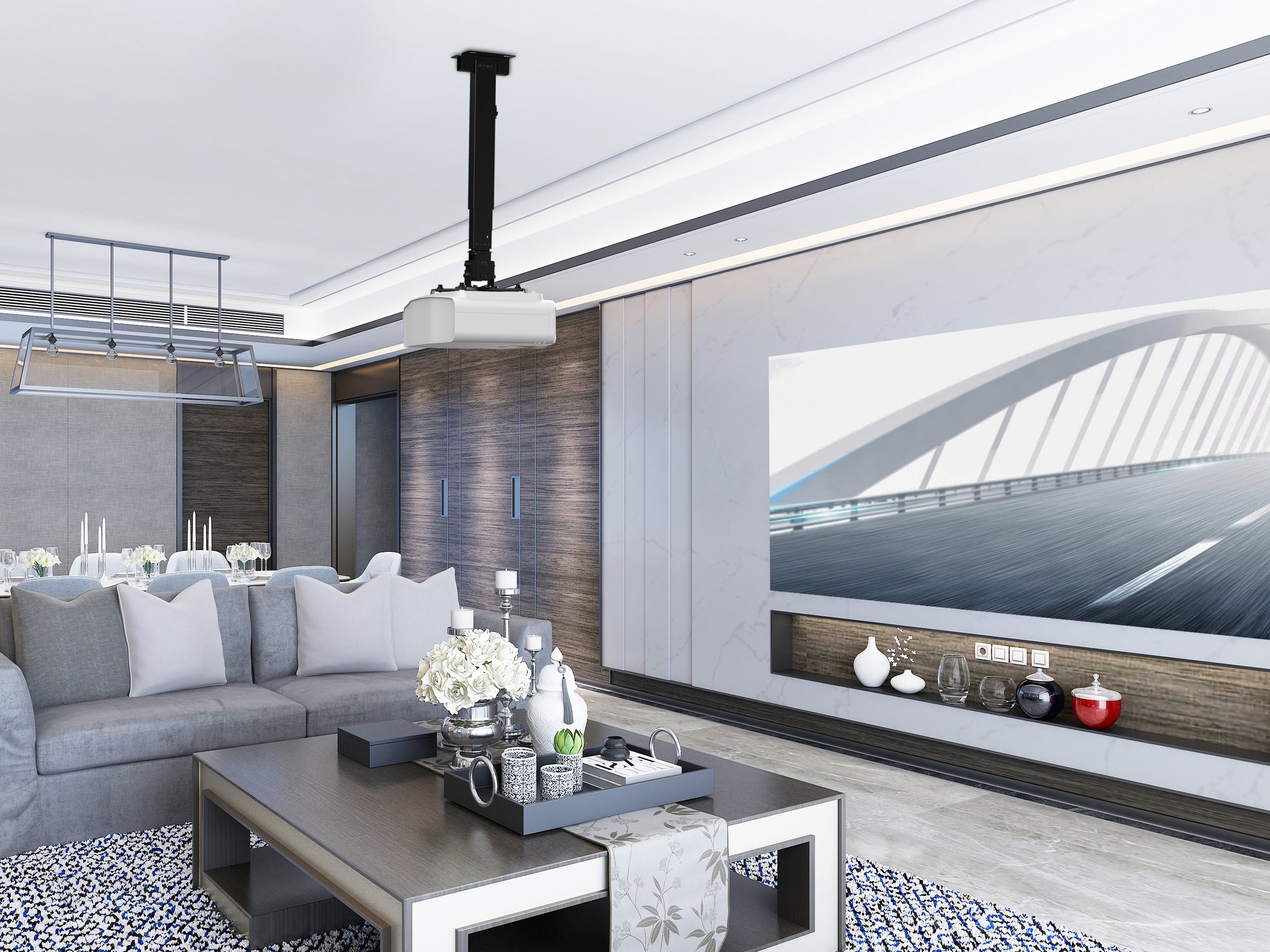 Equip Universal Projector Ceiling Wall Mount Bracket Black