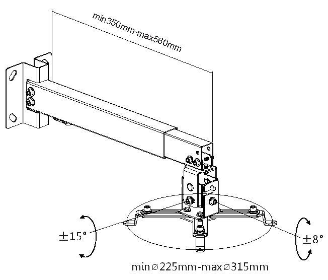 Equip Universal Projector Ceiling Wall Mount Bracket