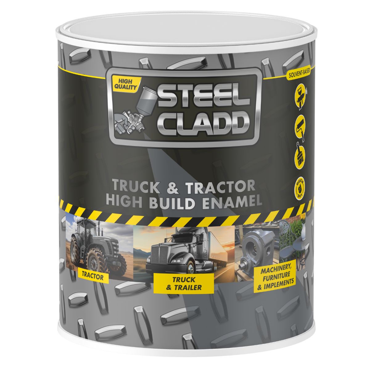 Steel Cladd Truck And Tractor Enamel Matt Black 1 L
