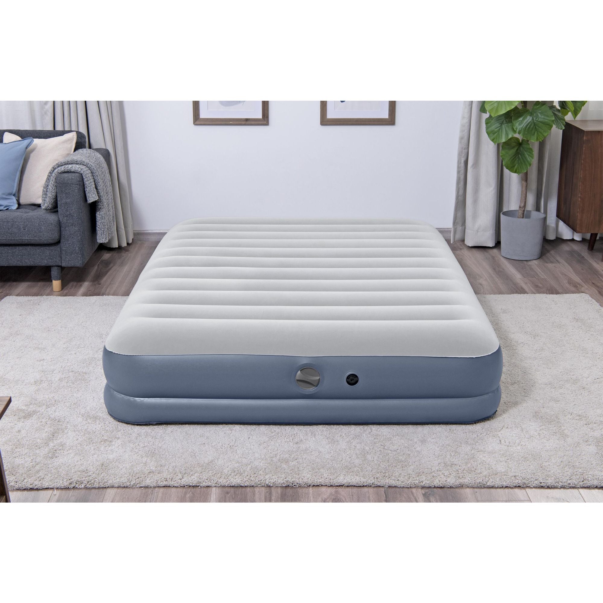 Bestway 2.03m X 1.52m X 36cm Tritech Air Mattress Queen Built In Rechargeable Pump