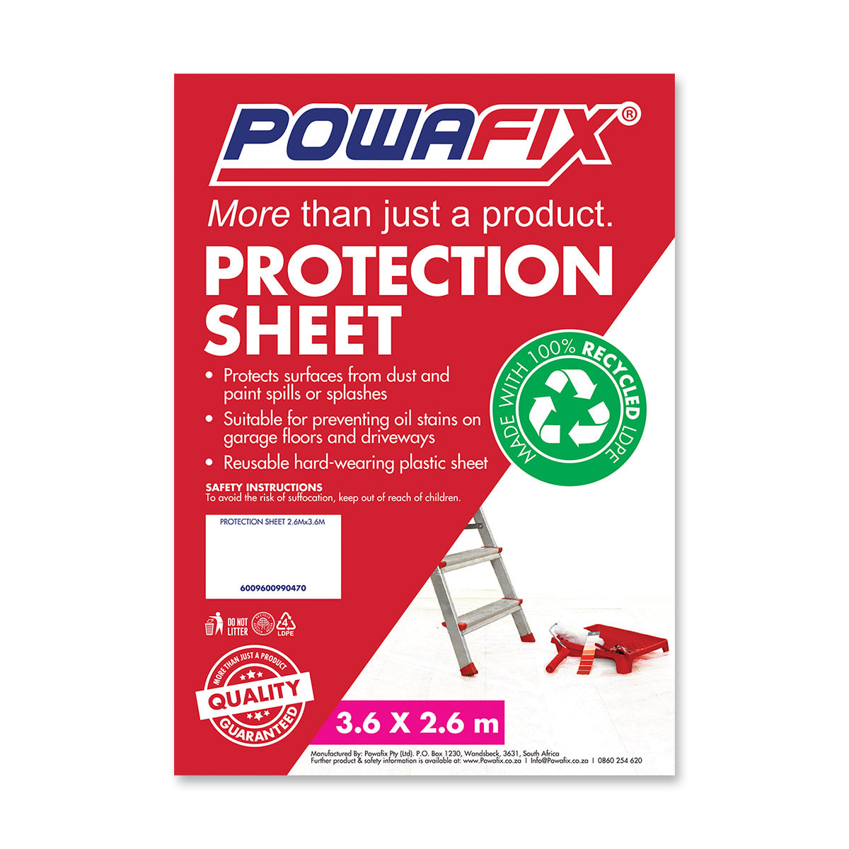 Powafix Protection Sheet 2.6 M X 3.6 M X 40 Mic