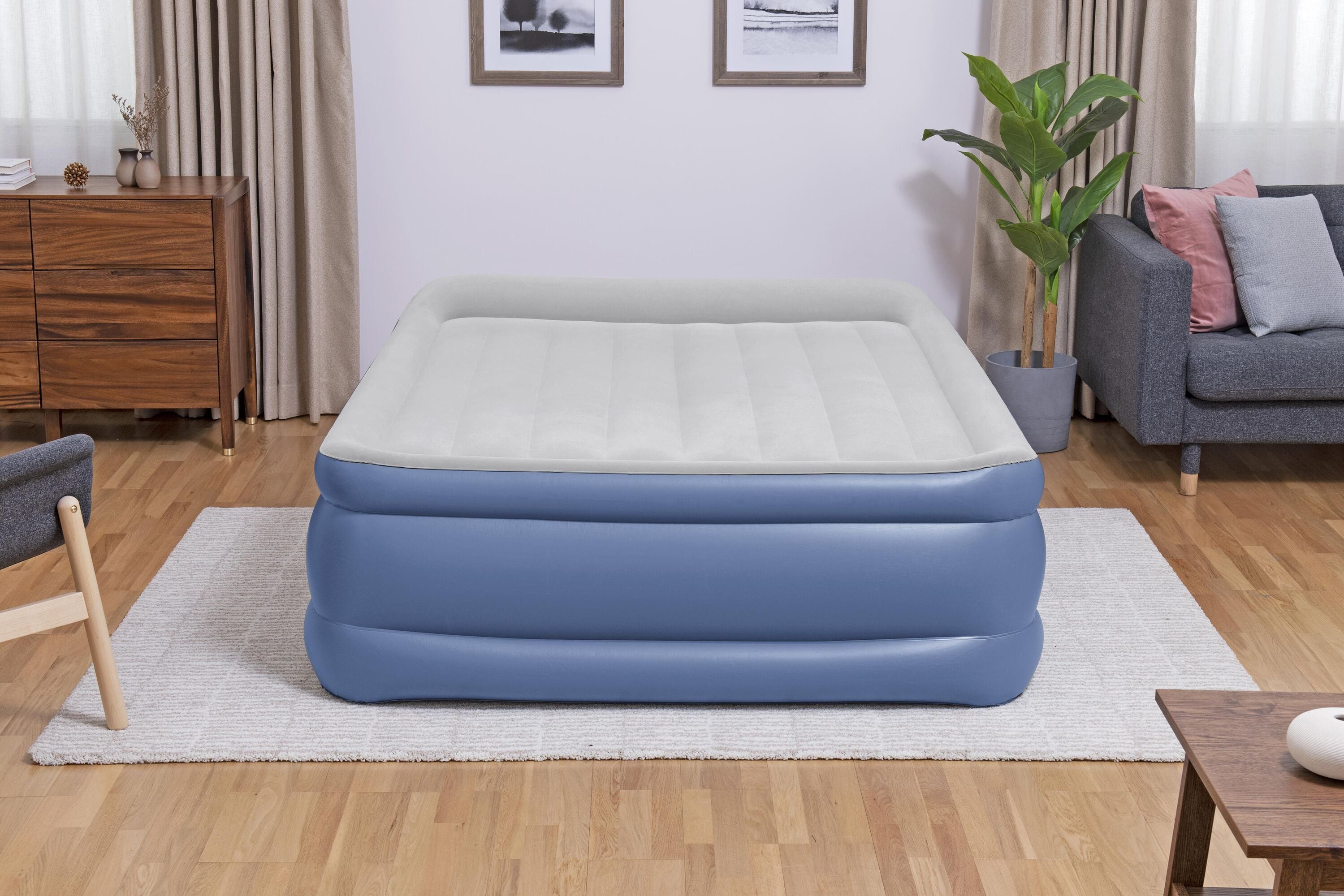 Bestway 2.03m X 1.52m X 56cm Tritech Air Queen Mattress Ac Pump