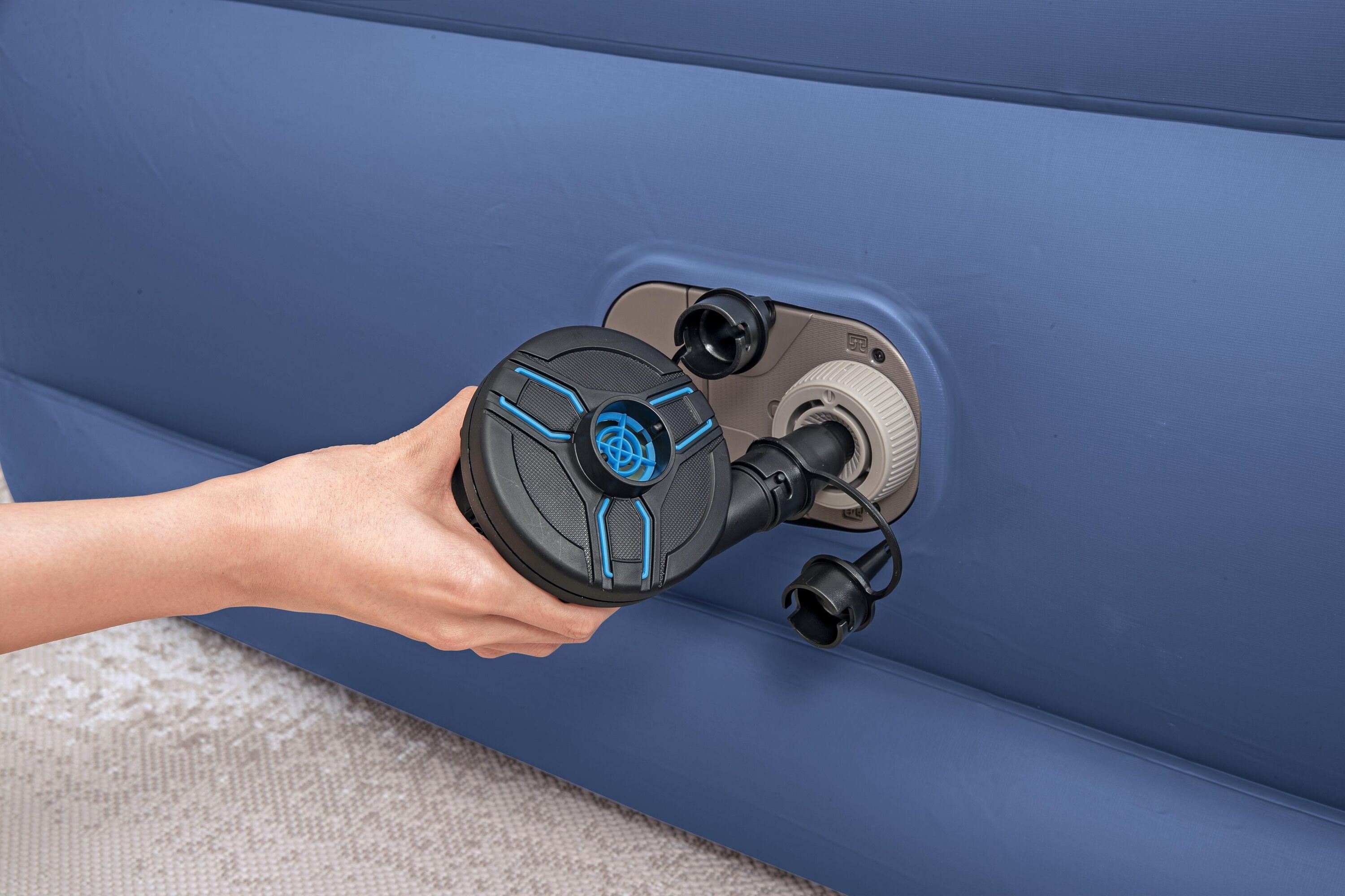 Bestway 2.03m X 1.52m X 56cm Tritech Air Queen Mattress Ac Pump