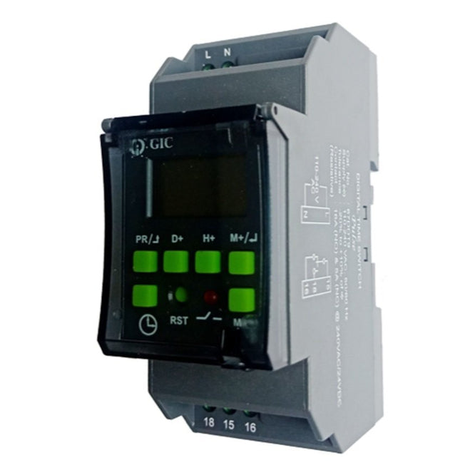 Digital Time Switch Spdt 1 S Din Mount 115 V 240 Vac 16 A 67 Ddt9