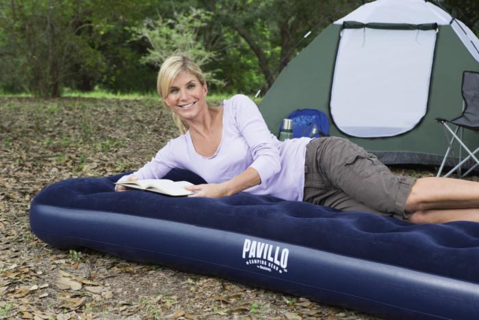 Bestway 203cm X 152cm X 28cm Pavillo Airbed Queen Built In Foot Pump