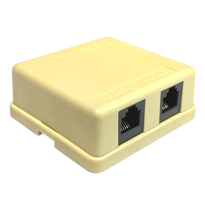 2x Rj11/12 6 P6 C Inline Socket Telephone Cable Coupler Beige 71264