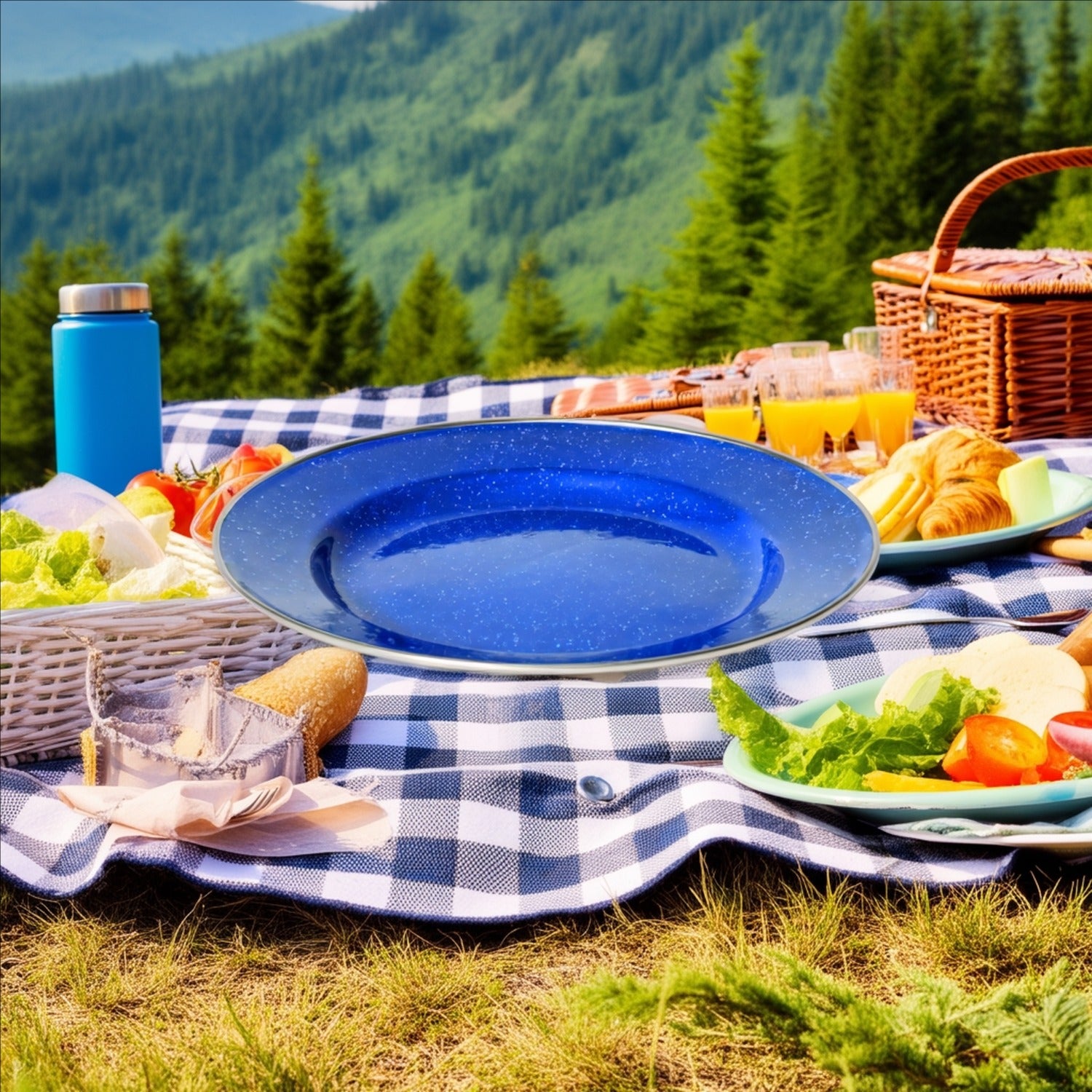 Campfire 26 Cm Flat Plate S/S Rim Blue