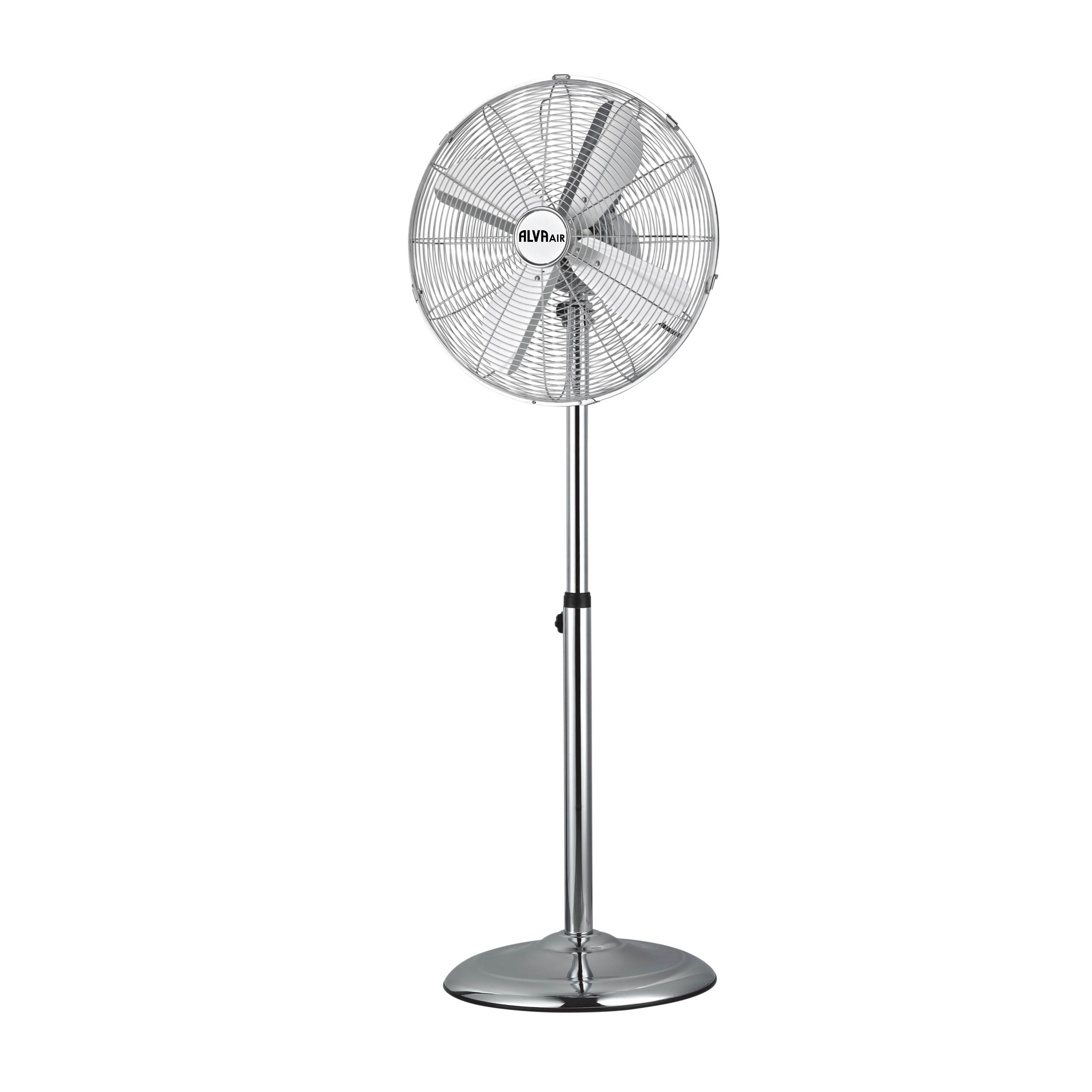 40cm Chrome Telescopic Pedestal Fan 1.2 M Tall (Silver)