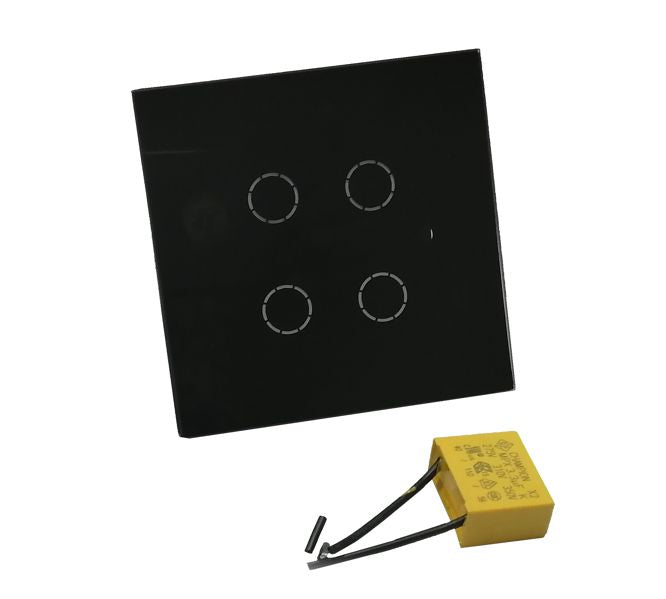 Wifi Wall Light Switch 4 Way Black 85x85mm 86 Type Black