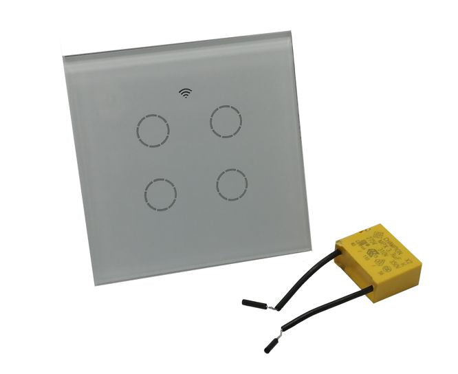 Wifi Wall Light Switch 4 Way White 85x85mm 86 Type White