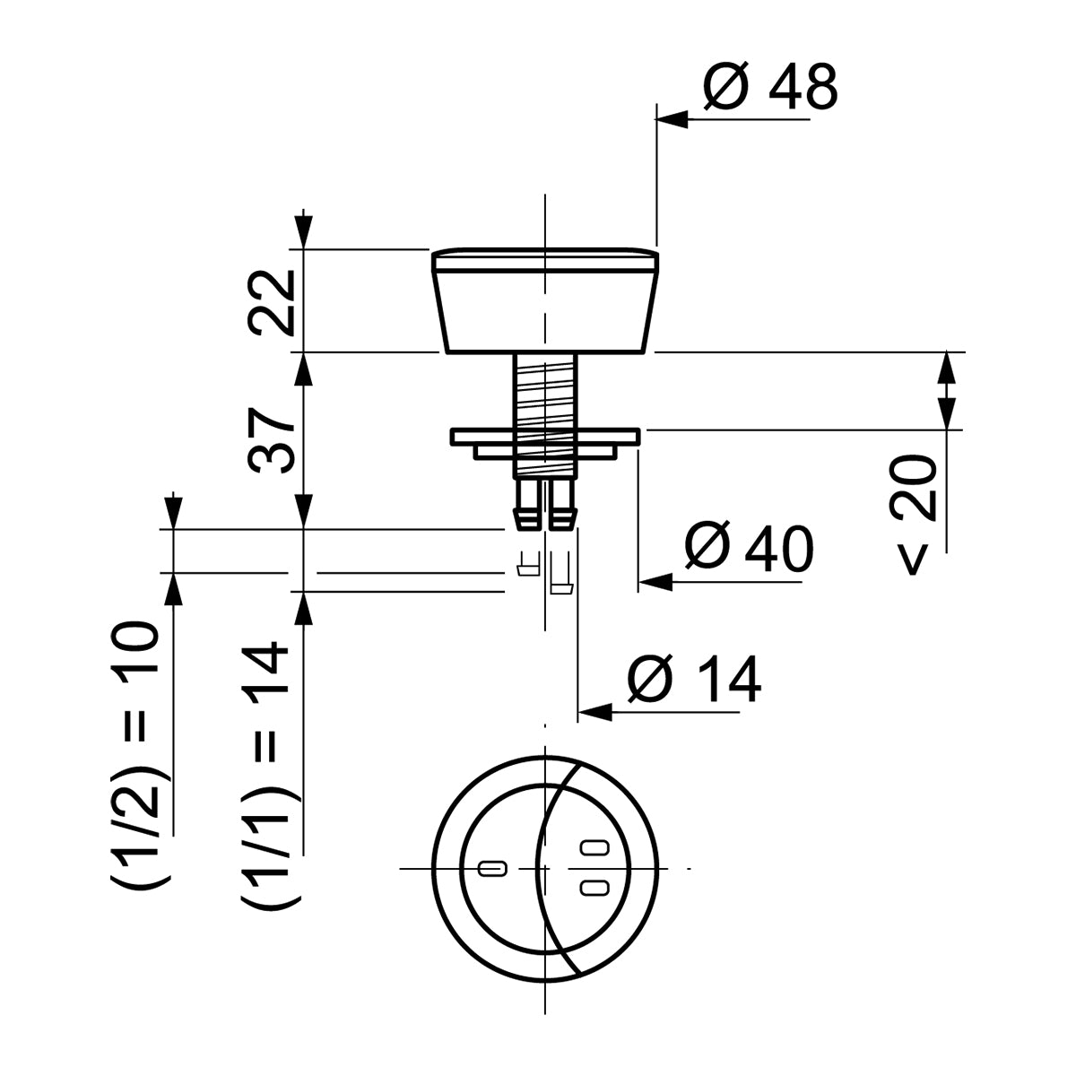 Wirquin Mw2 Dual Flush Button B/Bronze (Blister)