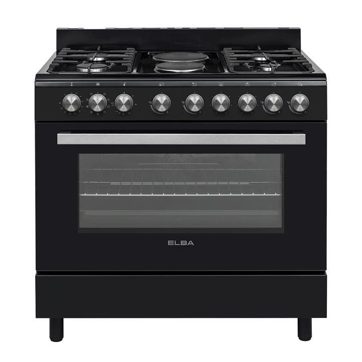 Elba Essential 90Cm 4 Gas 2 Electric Gas Cooker- Black