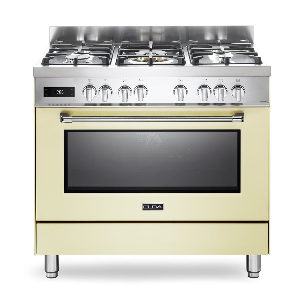 Elba Excellence 90Cm 5 Burner Gas Cooker With Electric Oven- Cream