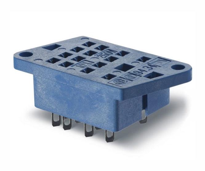 Socket Relay Squ 14 P P/M Sol Blu 94.34 Sma (W/Clip) - Livestainable.co.za