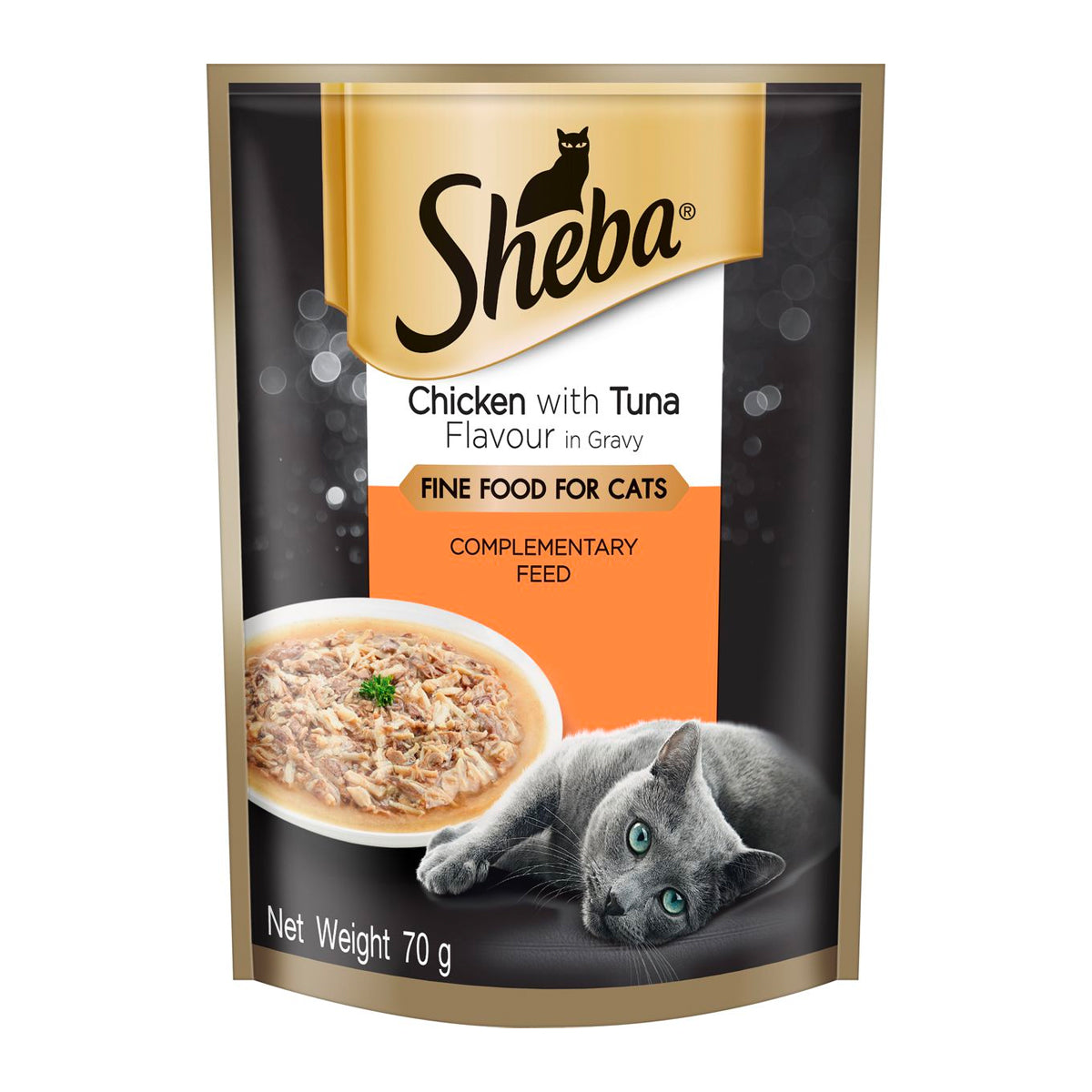 Sheba Cat Food Pouch Chicken & Tuna In Gravy 70 G