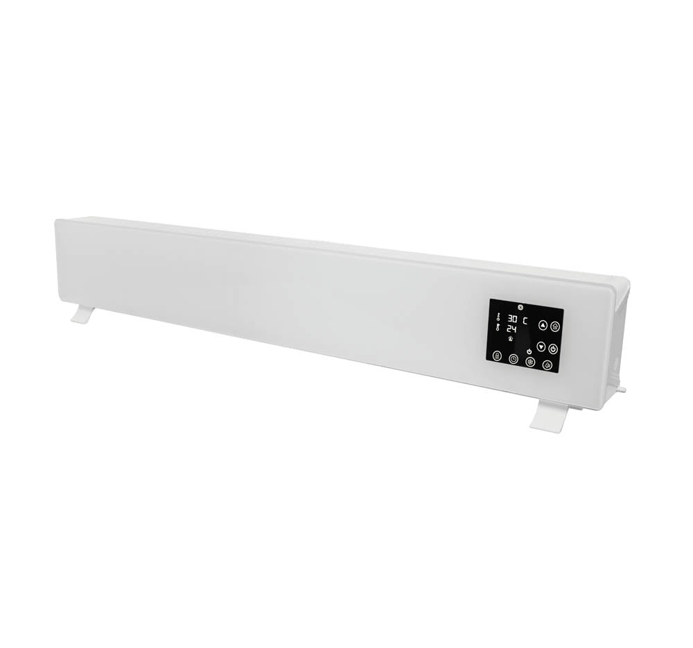 ALVA - ELECTRIC FREESTANDING GLASS FACE HEATER - WHITE
