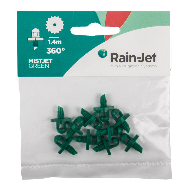 Micro Rainjet Head Mister 360 Deg Grn 1.3 Mm 10 Pk