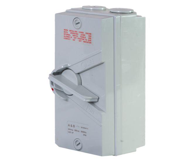 Isolator Switch 35 A 3 P Weatherproof Lockable Abis335 N - Livestainable.co.za