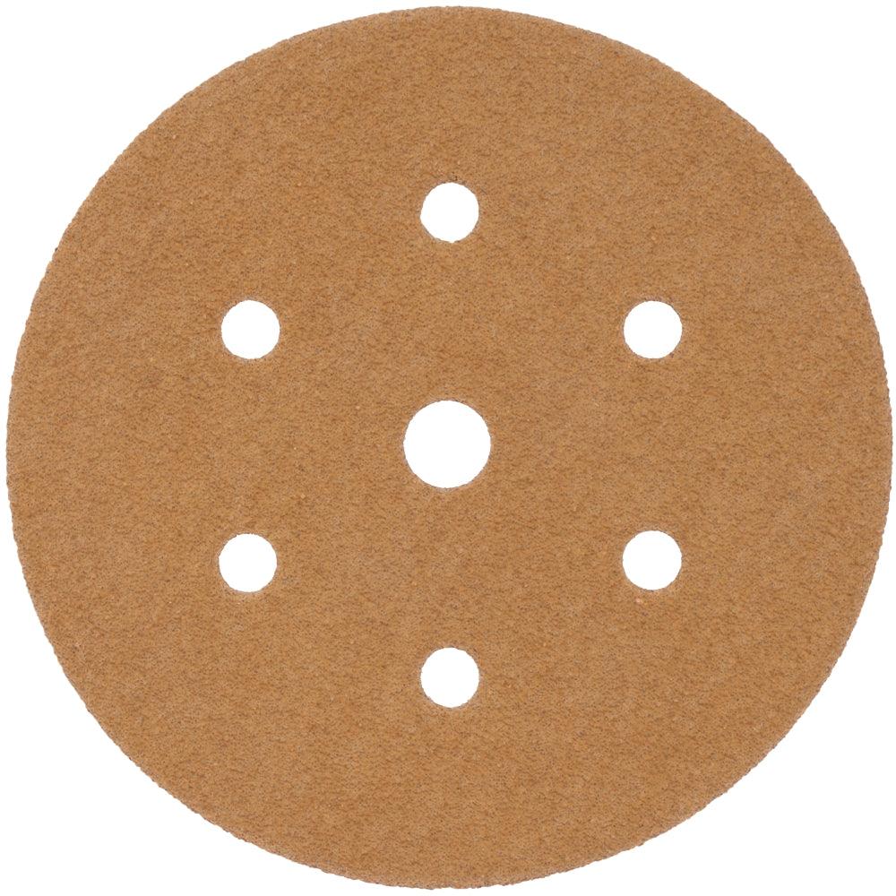 Gold Disc (50 Pieces) 40 Grit 150 Mm X 6+1 Holes Hook And Loop - Livestainable.co.za