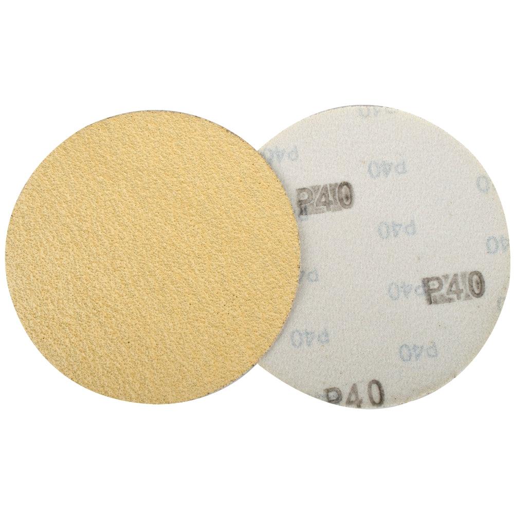 Gold Disc (50 Pieces) 40 Grit 150 Mm Without Hole Hook And Loop - Livestainable.co.za