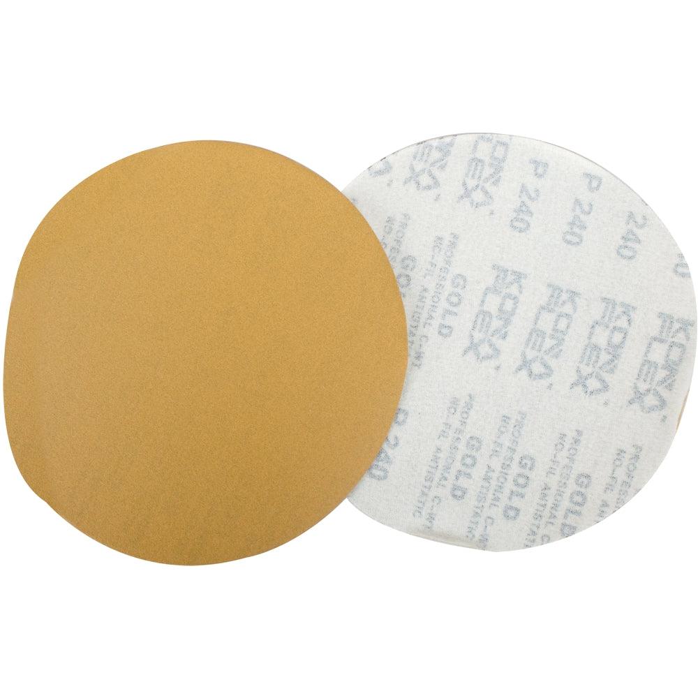 Gold Disc (50 Pieces) 240 Grit 150 Mm Without Hole Hook And Loop - Livestainable.co.za