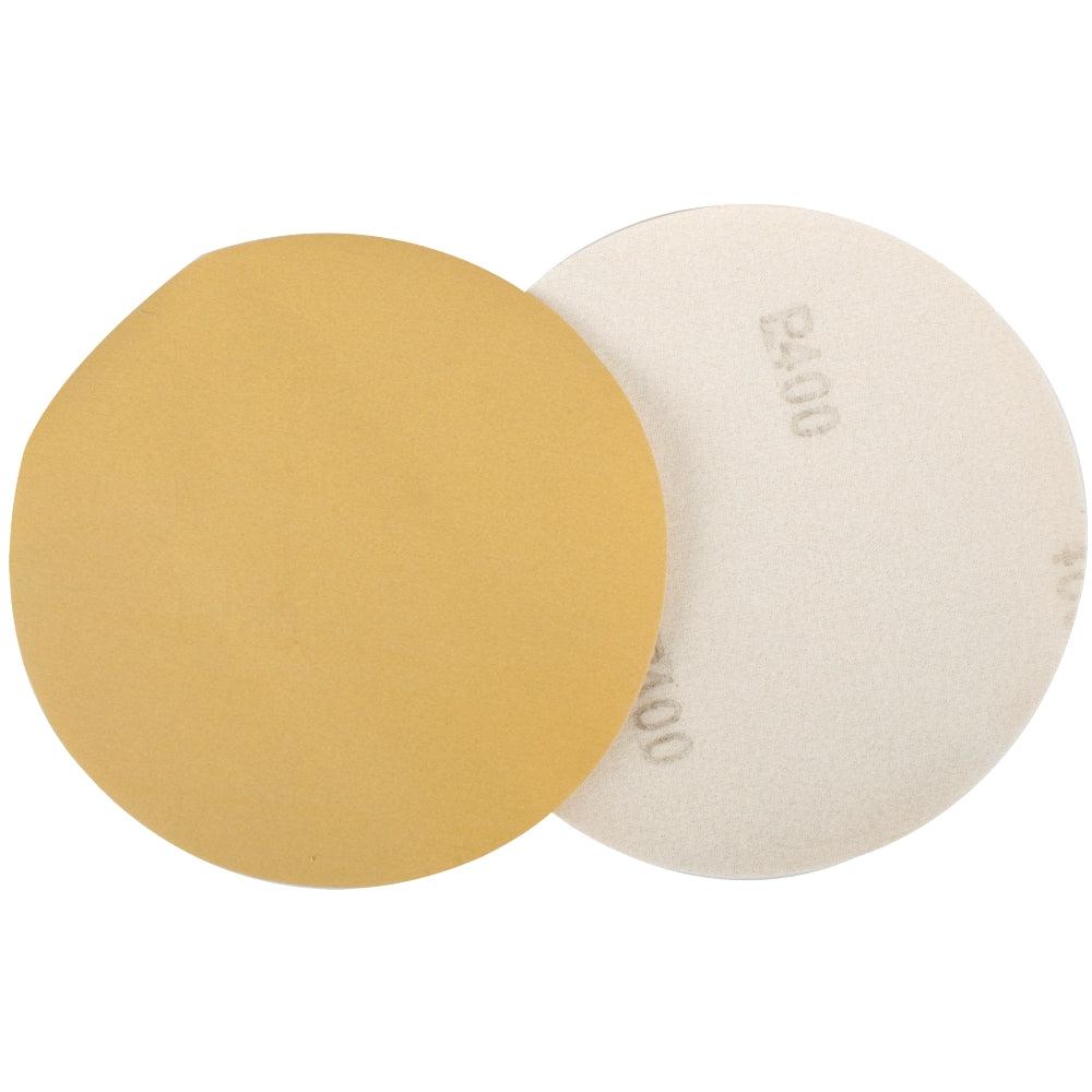 Gold Disc (50 Pieces) 400 Grit 150 Mm Without Hole Hook And Loop - Livestainable.co.za