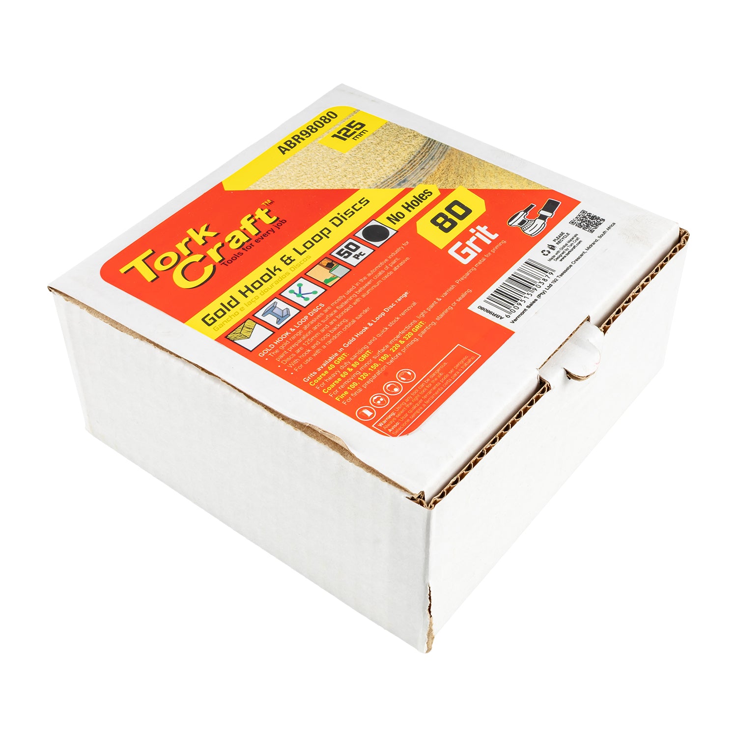 Tork Craft Gold Disc (50 Pieces) 80 Grit 125 Mm Without Hole Hook And Loop