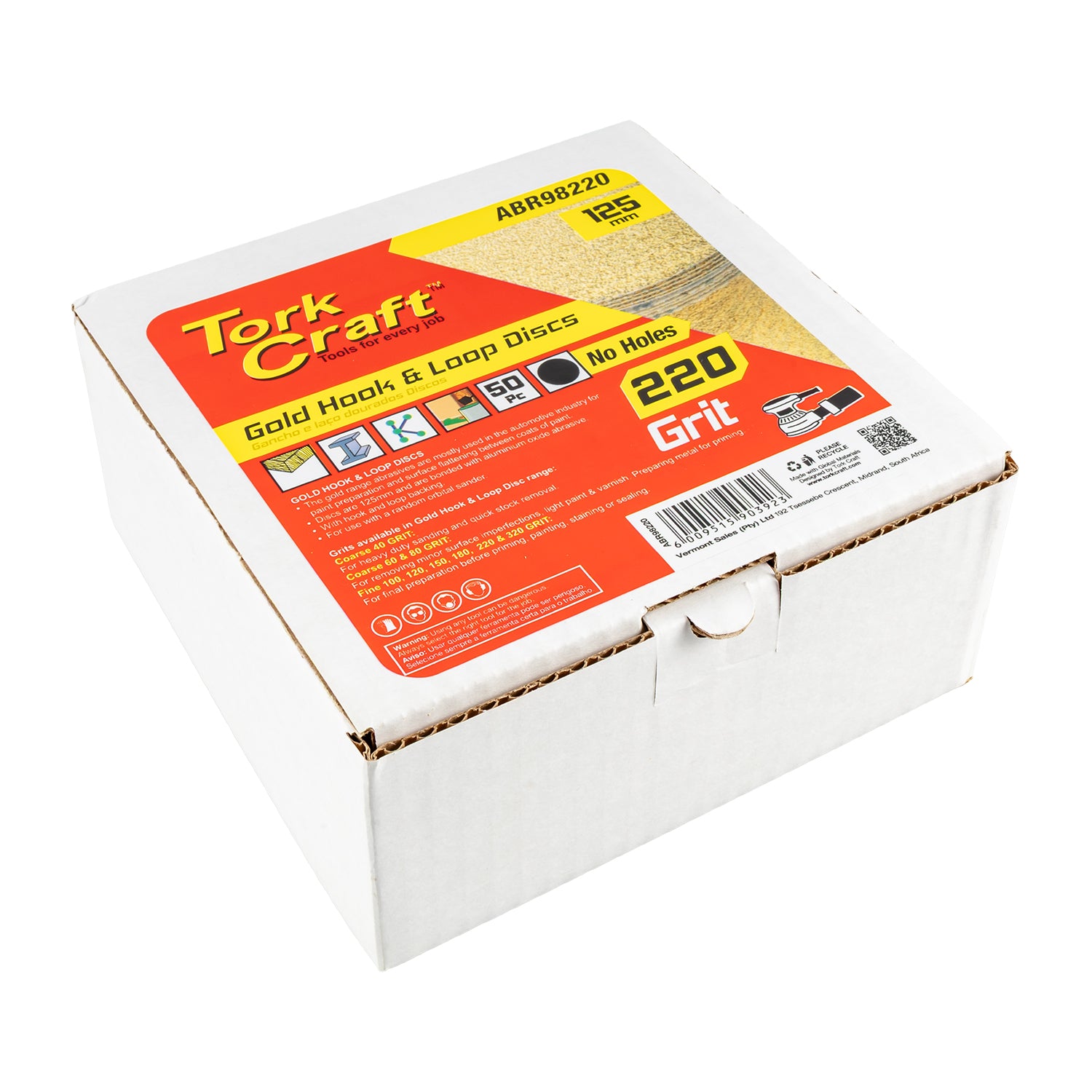 Tork Craft Gold Disc (50 Pieces) 220 Grit 125 Mm Without Hole Hook And Loop