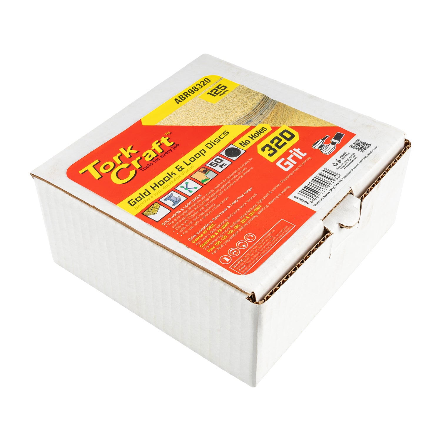 Tork Craft Gold Disc (50 Pieces) 320 Grit 125 Mm Without Hole Hook And Loop
